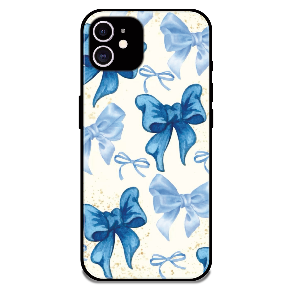 Soft Blue Bowcore - Glossy Metal Silicone Case For Apple iPhone 12