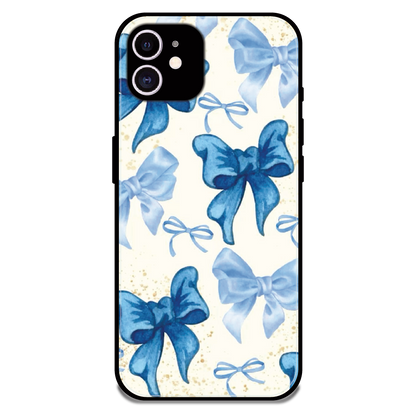 Soft Blue Bowcore - Glossy Metal Silicone Case For Apple iPhone 12