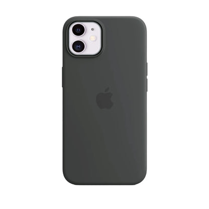 Black Liquid Silicone Case For Apple iPhone 12