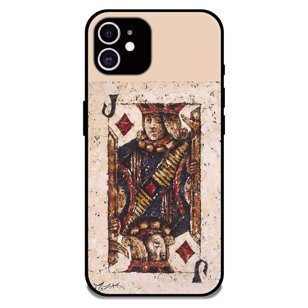 Vintage Playing Card King Art - Glossy Metal Silicone Case For Apple iPhone 12
