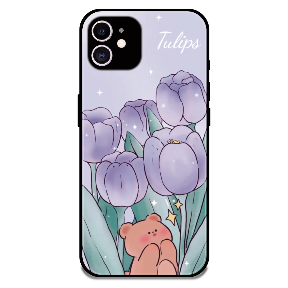 Tulip Bear Dreamscape - Glossy Metal Silicone Case For Apple iPhone 12