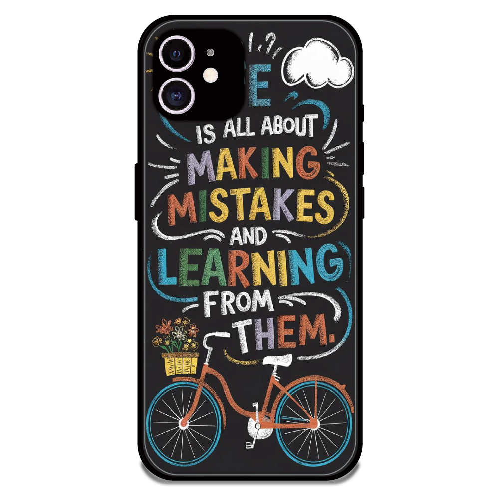 Motivational Quote Bicycle Art - Glossy Metal Silicone Case For Apple iPhone 12