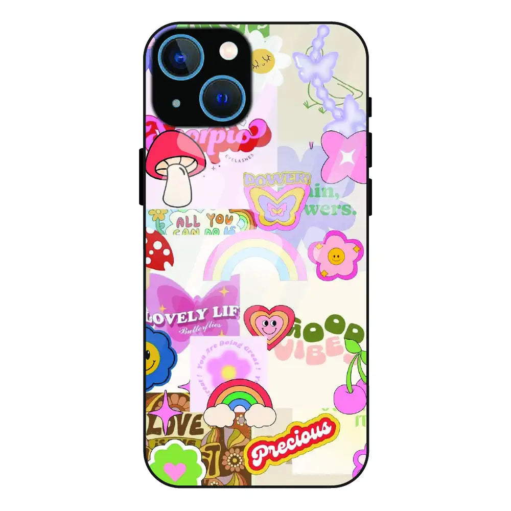 Kawaii Sticker Pop - Glass Case For Apple iPhone 13