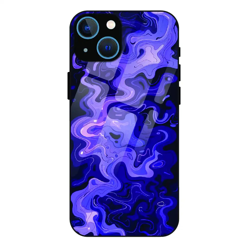 Purple Wave Abstract - Glass Case For Apple iPhone 13