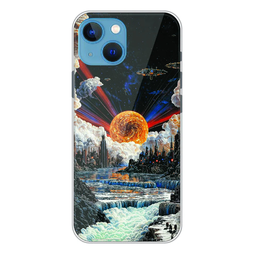 Cosmic Fantasy Sun Landscape - Printed Silicone Case For Apple iPhone 13