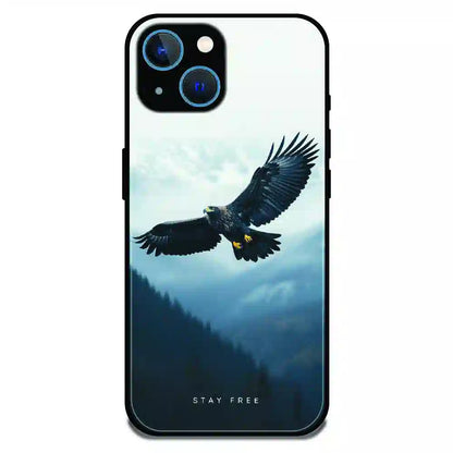 Stay Free Eagle Flight - Glossy Metal Silicone Case For Apple iPhone 13