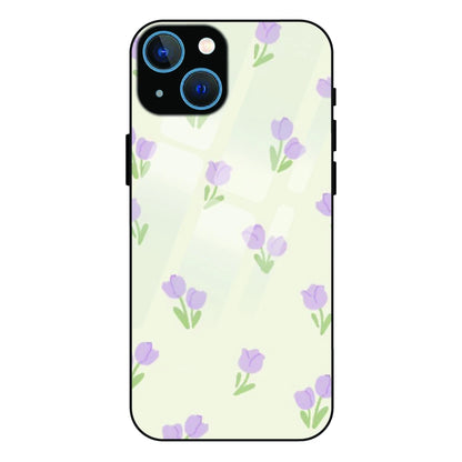 Minimal Tulip Pattern - Glass Case For Apple iPhone 13