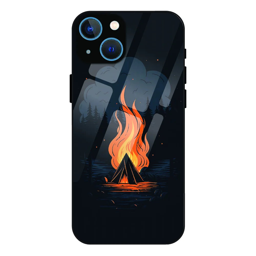 Midnight Campfire Adventure - Glass Case For Apple iPhone 13
