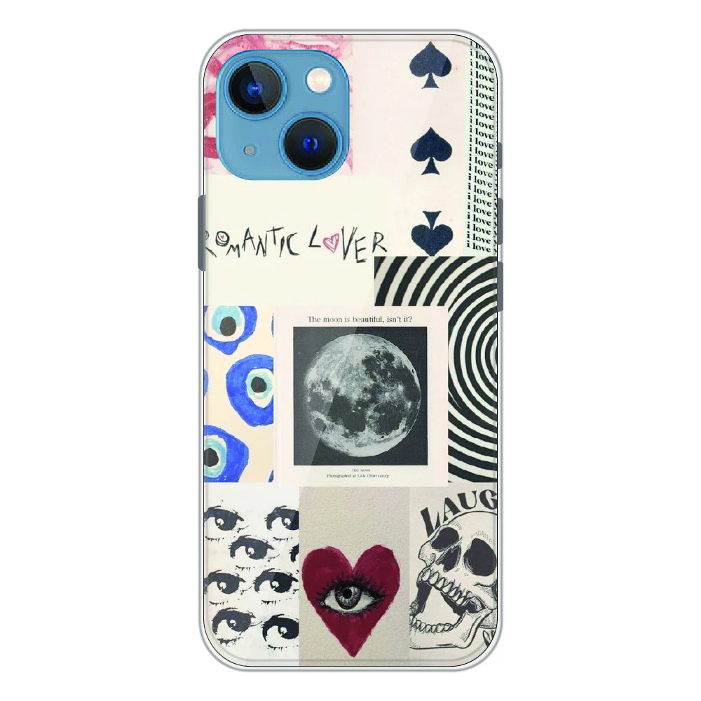 Romantic Art Collage - Printed Silicone Case For Apple iPhone 13