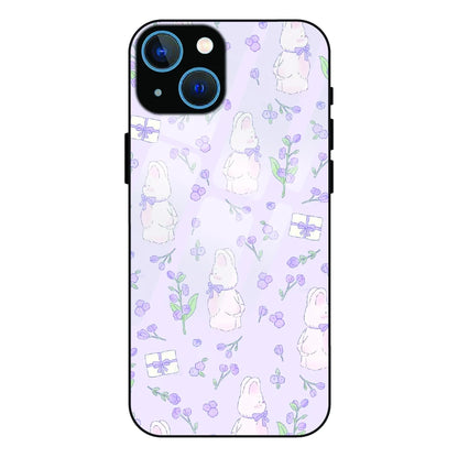 Lavender Bunny Gifts - Glass Case For Apple iPhone 13