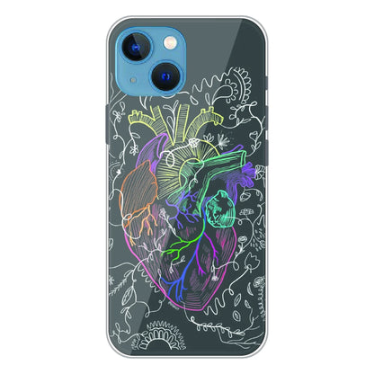 Anatomical Heart Line Art - Printed Silicone Case For Apple iPhone 13