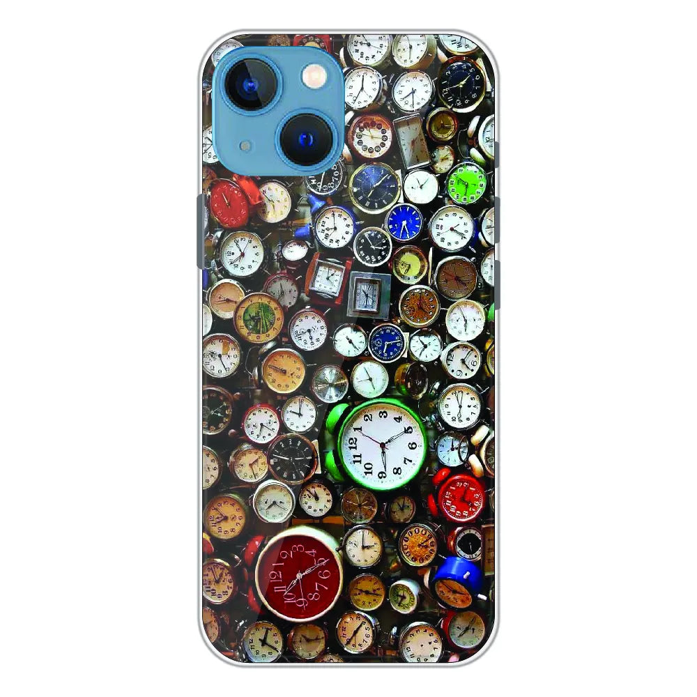 Retro Timepiece Pattern - Printed Silicone Case For Apple iPhone 13