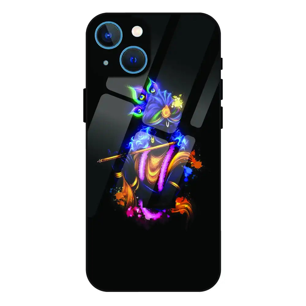 'Abstract Krishna - Glass Case For Apple iPhone 13 Mini