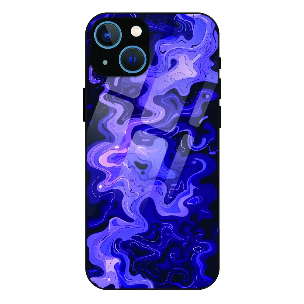 Purple Wave Abstract - Glass Case For Apple iPhone 13 Mini