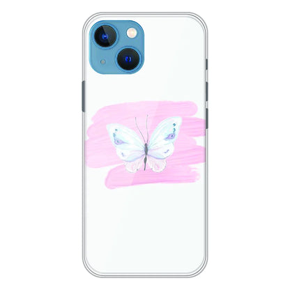 Minimal Butterfly Blush Art - Printed Silicone Case For Apple iPhone 13 Mini