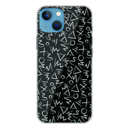 Geometric Black & White Pattern - Printed Silicone Case For Apple iPhone 13 Mini