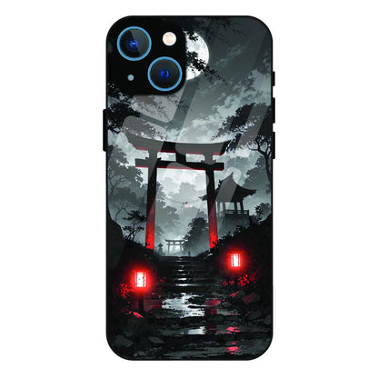 Midnight Torii Forest - Glass Case For Apple iPhone 13 Mini