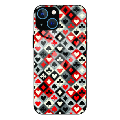 Classic Card Symbols - Glass Case For Apple iPhone 13 Mini