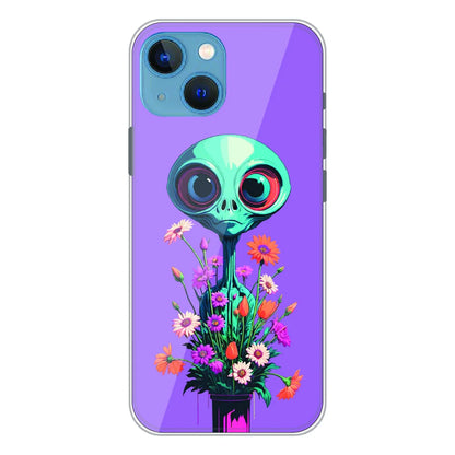 Floral Alien Fantasy - Printed Silicone Case For Apple iPhone 13 Mini