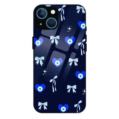 Evil Eye Bow Midnight - Glass Case For Apple iPhone 13 Mini