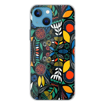 Folk Floral Night Garden - Printed Silicone Case For Apple iPhone 13 Mini