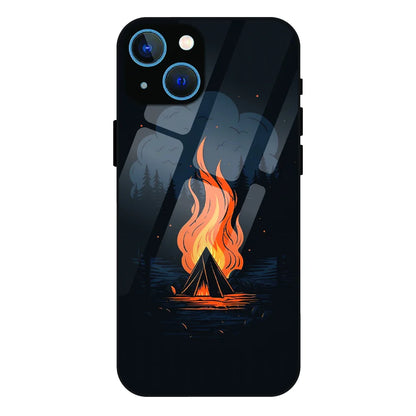 Midnight Campfire Adventure - Glass Case For Apple iPhone 13 Mini