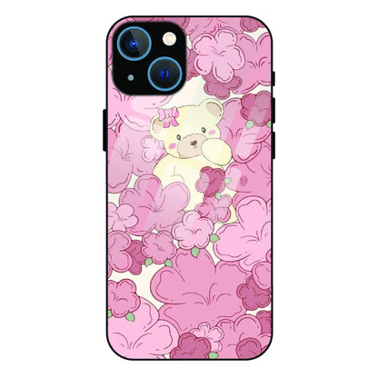 Blush Teddy Floral - Glass Case For Apple iPhone 13 Mini