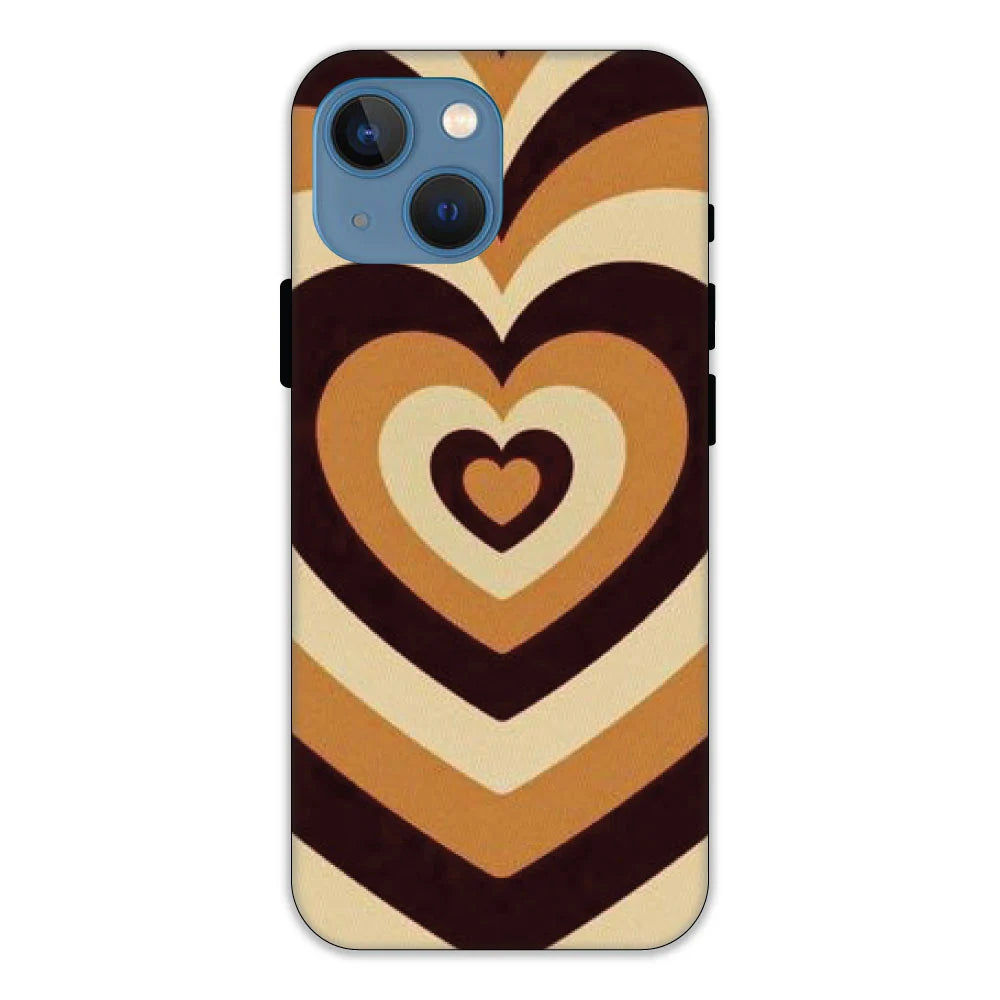 Brown Hearts Hard Case Apple IPhone 13 Mini Models