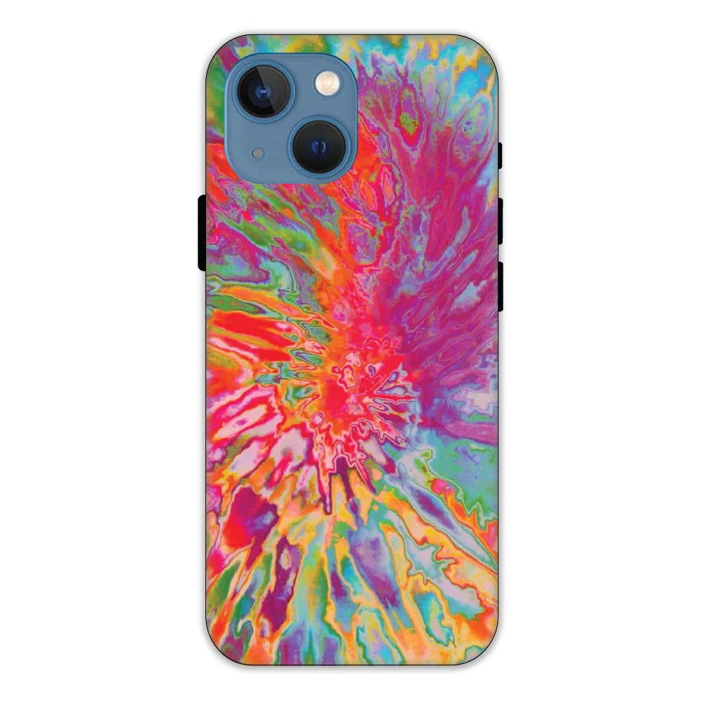 Orange Splash Tie Dye Hard Case Apple iPhone 13 Mini Models