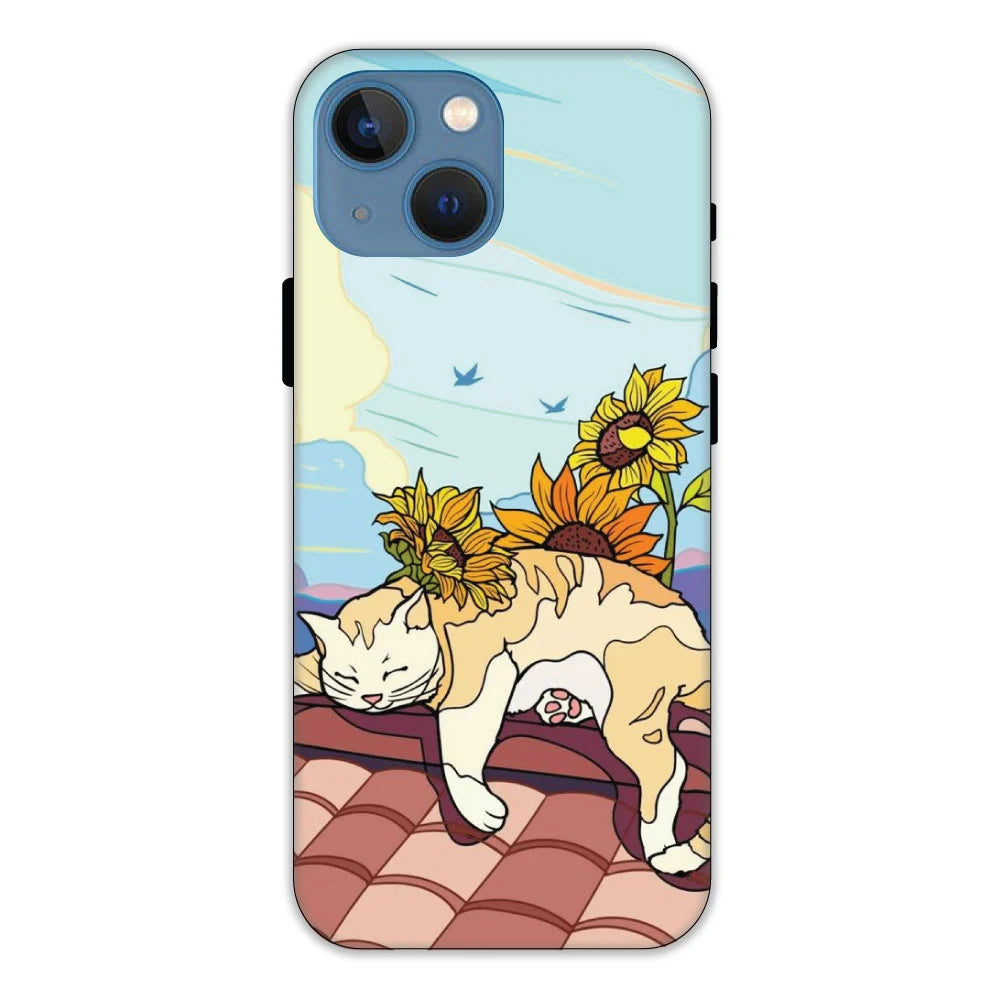 Sleepy Cat Hard Case Apple iPhone 13 Mini Models