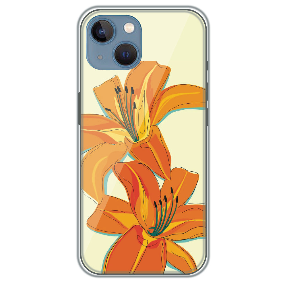 Amber Lily Bloom - Printed Silicone Case for Apple iPhone 13 Mini