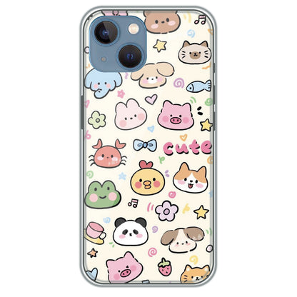 Cute Animal Friends - Printed Silicone Case for Apple iPhone 13 Mini