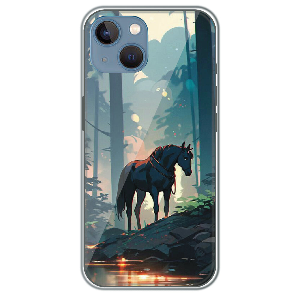 Horse in the Forest - Printed Silicone Case for Apple iPhone 13 Mini