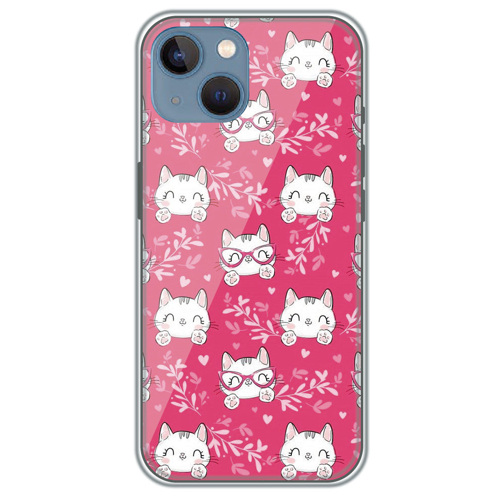 Kitty in Pink - Printed Silicone Case for Apple iPhone 13 Mini