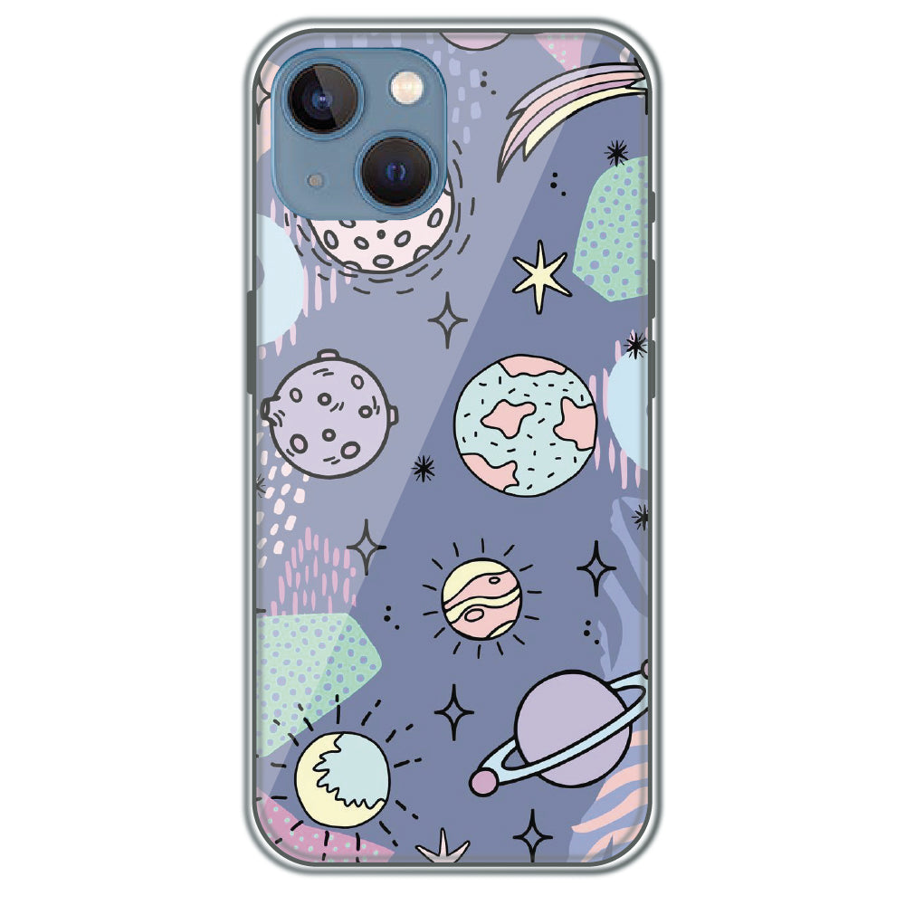 Pastel Planet Vector - Printed Silicone Case for Apple iPhone 13 Mini