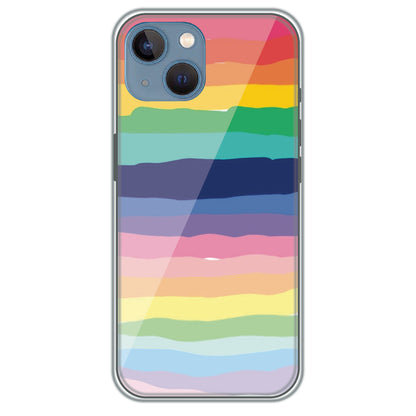 Rainbow Stripes - Printed Silicone Case for Apple iPhone 13 Mini