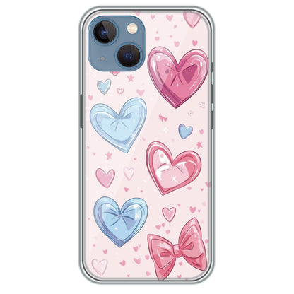 Sparkle Hearts & Bow - Printed Silicone Case for Apple iPhone 13 Mini