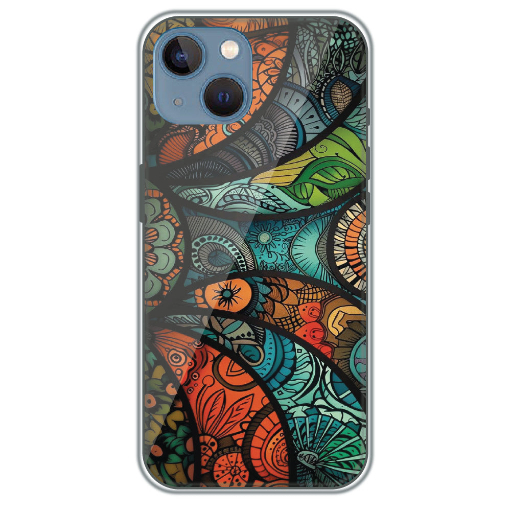 Stained Glass Paisley - Printed Silicone Case for Apple iPhone 13 Mini