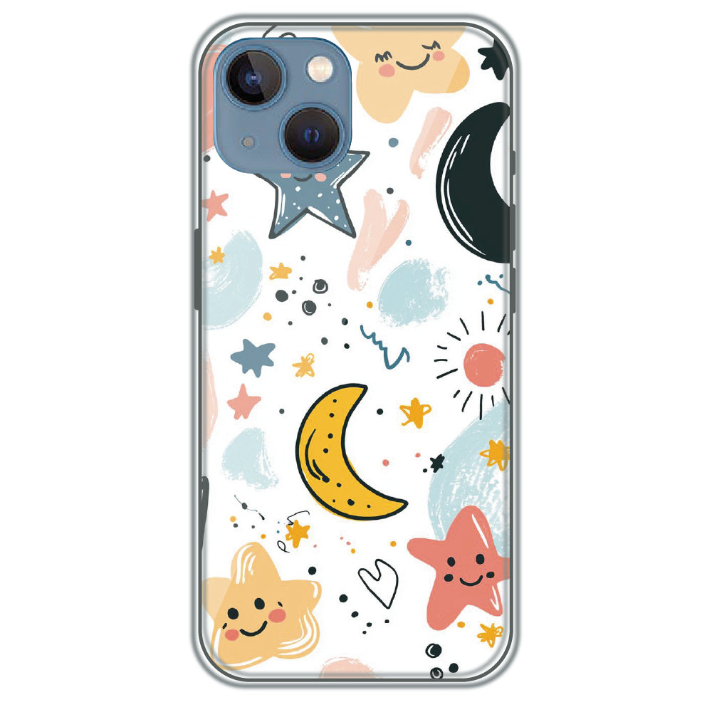 Starry Night Friends - Printed Silicone Case for Apple iPhone 13 Mini