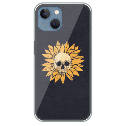 Sunflower Skull - Printed Silicone Case for Apple iPhone 13 Mini