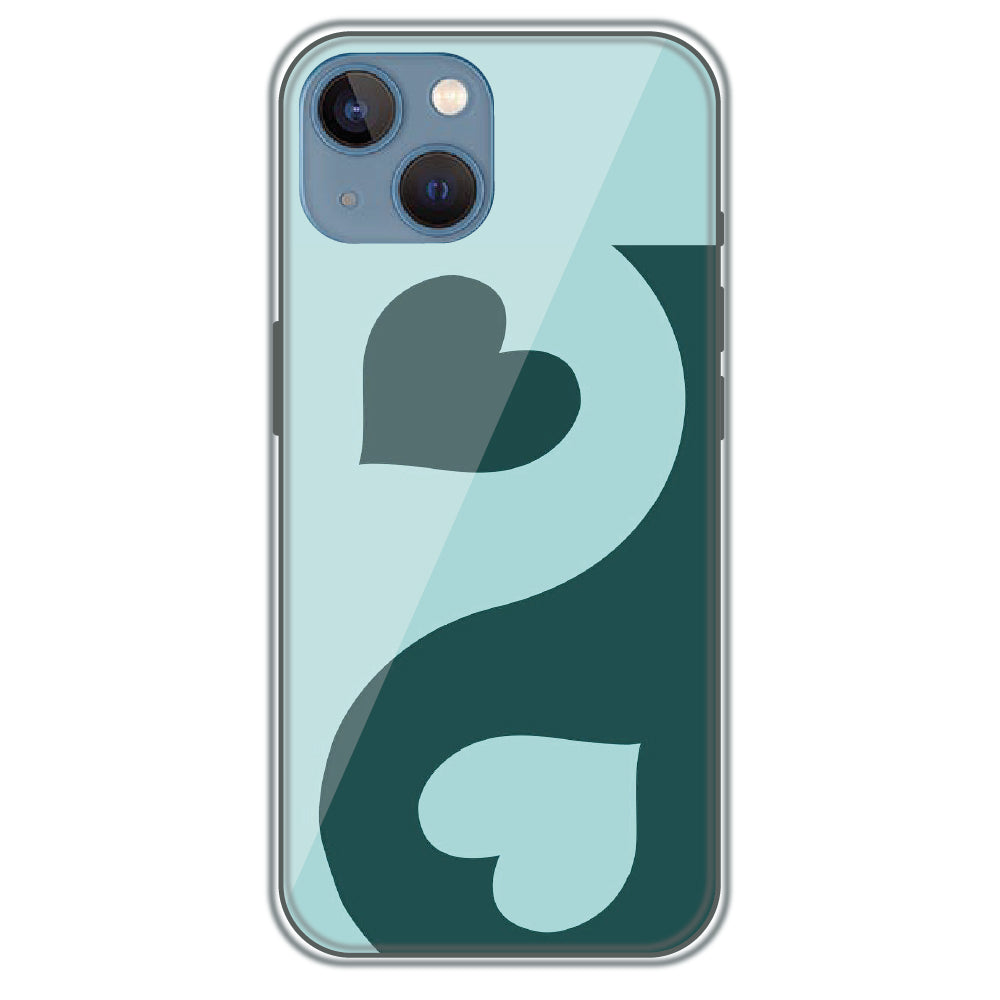 Yin Yang Hearts - Printed Silicone Case for Apple iPhone 13 Mini