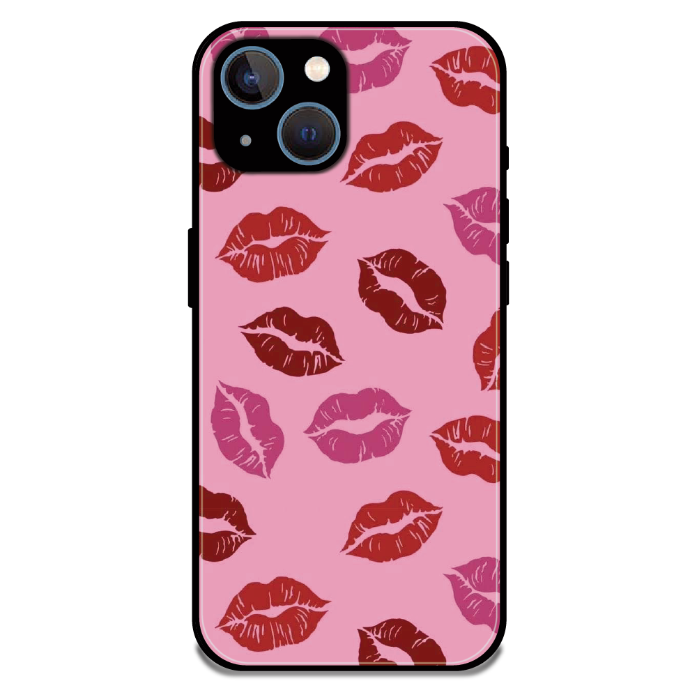 Pink Lips Pop Art Pattern - Glossy Metal Silicone Case For Apple iPhone 13 Mini