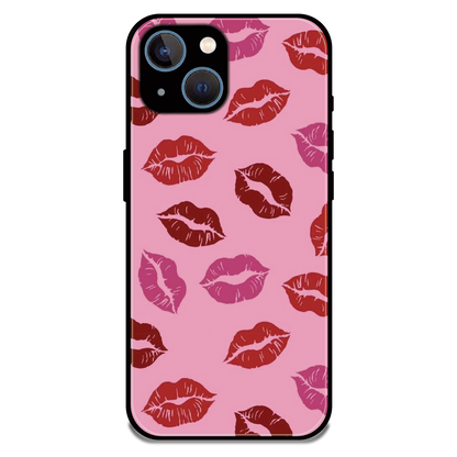 Pink Lips Pop Art Pattern - Glossy Metal Silicone Case For Apple iPhone 13 Mini