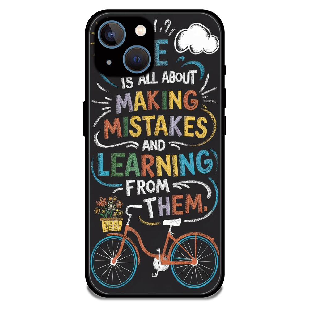 Motivational Quote Bicycle Art - Glossy Metal Silicone Case For Apple iPhone 13 Mini