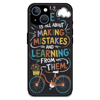 Motivational Quote Bicycle Art - Glossy Metal Silicone Case For Apple iPhone 13 Mini