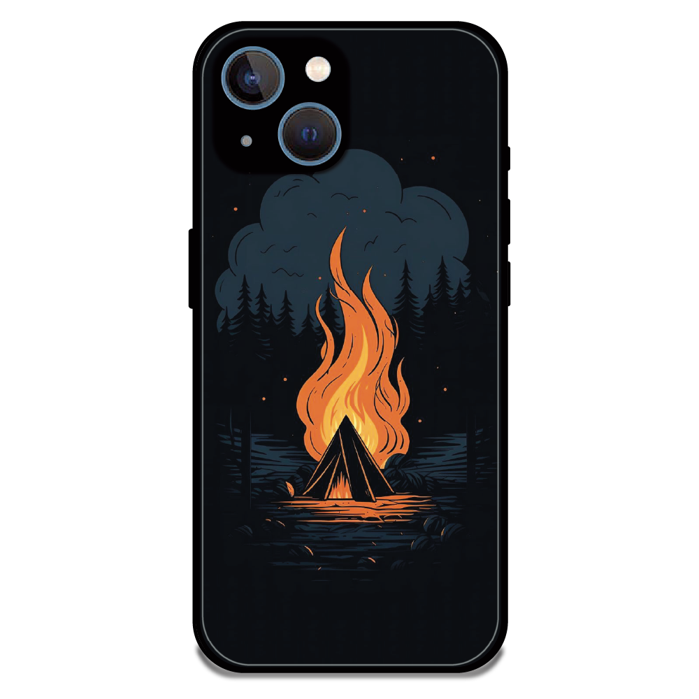 Midnight Campfire Adventure - Glossy Metal Silicone Case For Apple iPhone 13 Mini