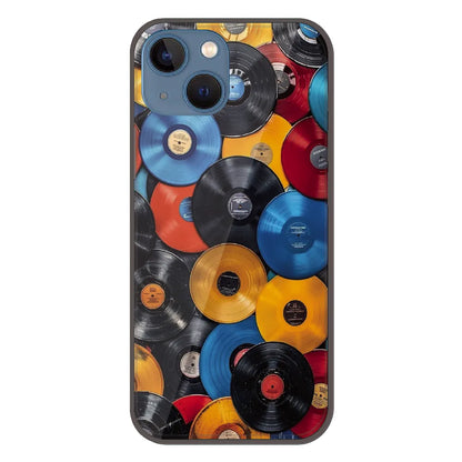 Retro Vinyl Record Pattern - Printed Silicone Case For Apple iPhone 13 Mini