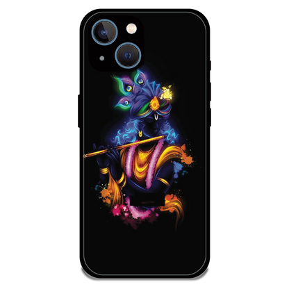 Abstract Krishna - Glossy Metal Silicone Case For Apple iPhone 13 Mini