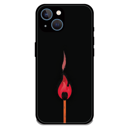 Burning Match - Glossy Metal Silicone Case For Apple iPhone 13 Mini