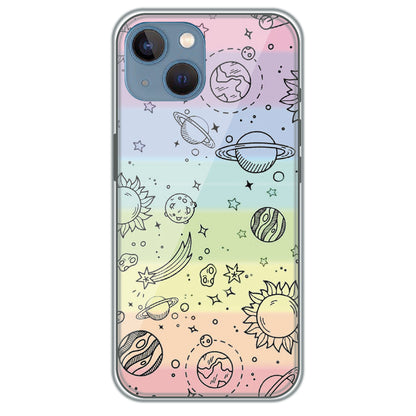 Pastel Galaxy Doodle - Printed Silicone Case for Apple iPhone 13 Mini